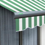 4.0m Full Cassette Electric Green and White Awning (Charcoal Cassette)