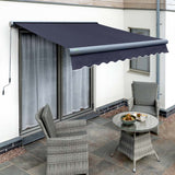 3.0m Full Cassette Electric Plain Dark Blue Awning (Charcoal Cassette)