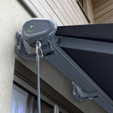 3.0m Full Cassette Electric Plain Dark Blue Awning (Charcoal Cassette)