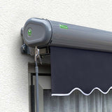 4m Full Cassette Manual Plain Dark Blue Awning (Charcoal Cassette)