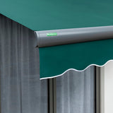 5.0m Full Cassette Electric Plain Green Awning (Charcoal Cassette)