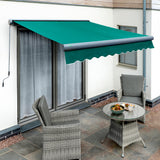 3m Full Cassette Manual Plain Green Awning (Charcoal Cassette)