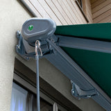 4m Full Cassette Manual Plain Green Awning (Charcoal Cassette)