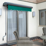 4m Full Cassette Manual Plain Green Awning (Charcoal Cassette)