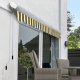 2.5m Full Cassette Manual Awning, Yellow and grey stripe