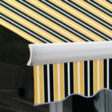 5.0m Full Cassette Electric Awning, Yellow and Grey Stripe