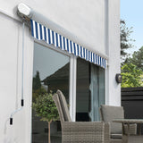 4.5m Full Cassette Manual Awning, Blue and white stripe