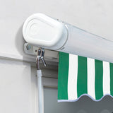 4.0m Full Cassette Electric Awning, Green and white stripe