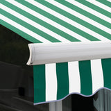 5.0m Full Cassette Manual Awning, Green and White Stripe Polyester