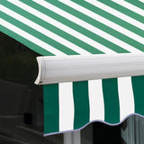 6m Full Cassette Electric Awning, Green and White Stripe Polyester