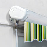 3.5m Full Cassette Electric Awning, Green stripe acrylic