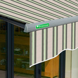 4m Half Cassette Electric Multistripe Awning (Charcoal Cassette)