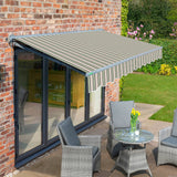 2.5m Half Cassette Manual Multistripe Awning (Charcoal Cassette)