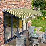 3.5m Half Cassette Electric Yellow and Grey Awning (Charcoal Cassette)