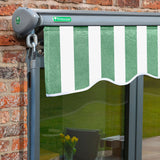 4m Half Cassette Electric Green and White Awning (Charcoal Cassette)