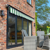 3m Half Cassette Manual Green and White Awning (Charcoal Cassette)
