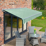 3.5m Half Cassette Electric Green and White Awning (Charcoal Cassette)