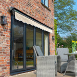 3.5m Half Cassette Electric Ivory Awning (Charcoal Cassette)