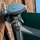 3.5m Half Cassette Electric Plain Green Awning (Charcoal Cassette)