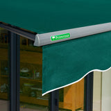 4m Half Cassette Electric Plain Green Awning (Charcoal Cassette)