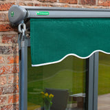 4m Half Cassette Electric Plain Green Awning (Charcoal Cassette)