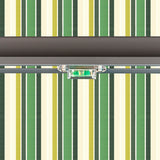 3.5m Half Cassette Manual Green Stripe Awning (Charcoal Cassette)