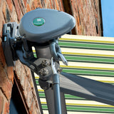 3.5m Half Cassette Manual Green Stripe Awning (Charcoal Cassette)