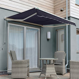 3.5m Half Cassette Electric Awning, Plain Dark Blue