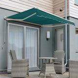 2.0m Half Cassette Electric Awning, Plain Green