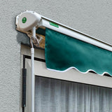 2.0m Half Cassette Electric Awning, Plain Green