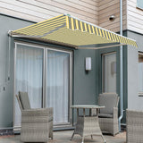 3.5m Half cassette Electric Awning, Yellow and Grey Stripe