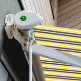 5.0m Half Cassette Electric Awning, Yellow and Grey Stripe