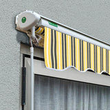 3.5m Half cassette Electric Awning, Yellow and Grey Stripe