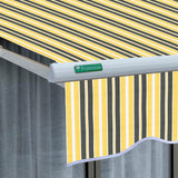 4.0m Half Cassette Electric Awning, Yellow and grey stripe