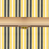 3.5m Half cassette Electric Awning, Yellow and Grey Stripe