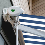 4.0m Half Cassette Electric Awning, Blue and White Stripe