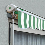 4.5m Half Cassette Electric Awning, Green and white stripe