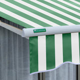 4.5m Half Cassette Electric Awning, Green and white stripe