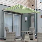 2.5m Half Cassette Electric Awning, Green Stripe Acrylic