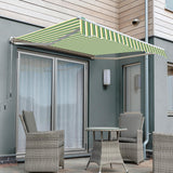 4.5m Half Cassette Electric Awning, Green Stripe Acrylic