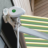 2.0m Half Cassette Electric Awning, Green Stripe Acrylic