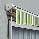 4.0m Half Cassette Manual Awning, Green Stripe Acrylic