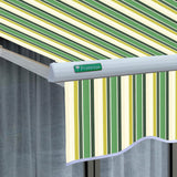 2.5m Half Cassette Electric Awning, Green Stripe Acrylic