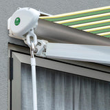 2.0m Half Cassette Electric Awning, Green Stripe Acrylic