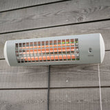 1.8kW IPX4 Wall Mounted Quartz Bulb Electric Patio Heater with 3 Power Settings by Heatlab®