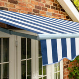 3.5m Standard Manual Awning, Blue and White Stripe