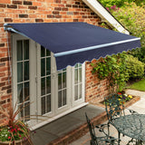 2.5m Standard Manual Awning, Plain Dark Blue