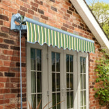 4.5m Standard Manual Awning, Green Stripe Acrylic