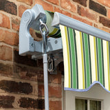 4.5m Standard Manual Awning, Green Stripe Acrylic