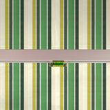 5m Standard Manual Awning, Green Stripe